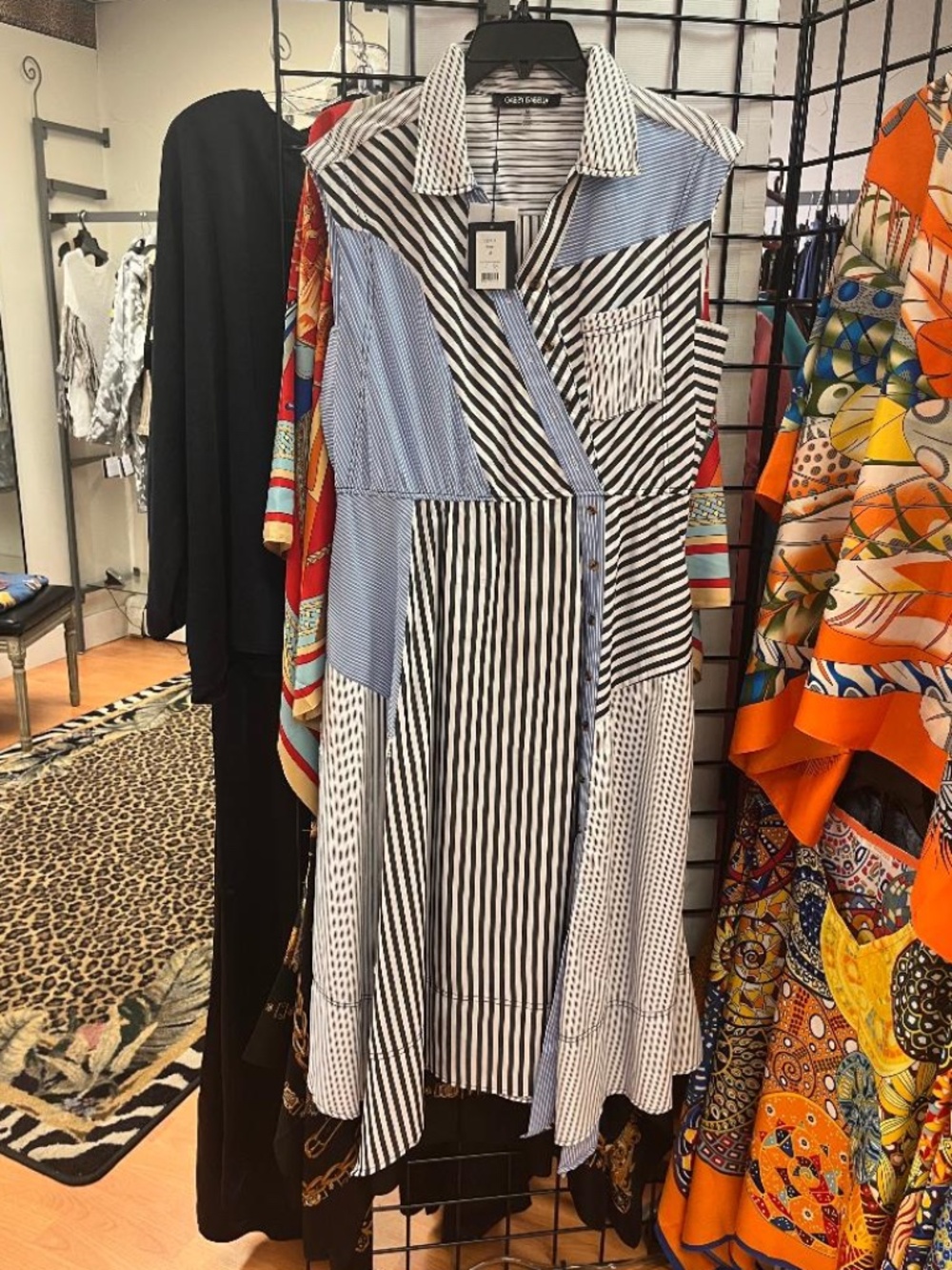Gabby Isabella Multi print stripe dress